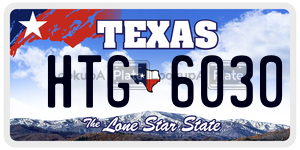 HTG6030 license plate in Texas