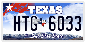 HTG6033 license plate in Texas