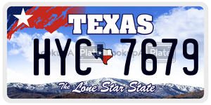 HYC7679 license plate in Texas