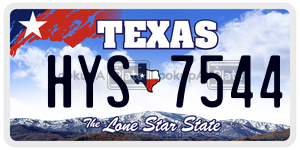 HYS7544 license plate in Texas