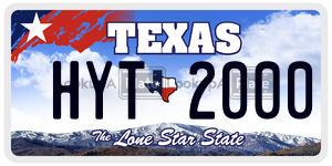 HYT2000 license plate in Texas