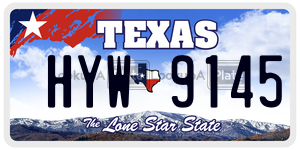HYW9145 license plate in Texas