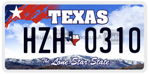 HZH0310  license plate in TX
