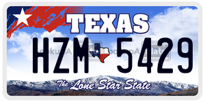 HZM5429 license plate in Texas