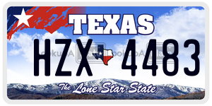 HZX4483  license plate in TX