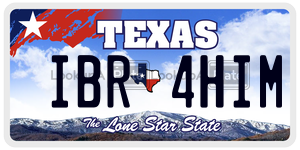 IBR4HIM license plate in Texas