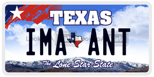 IMAANT  license plate in TX
