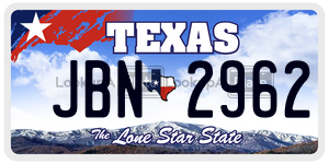 JBN2962  license plate in TX