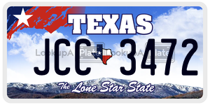 JCC3472  license plate in TX