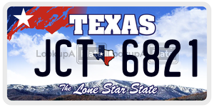 JCT6821 license plate in Texas
