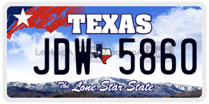 JDW5860 license plate in Texas