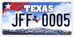 JFF0005  license plate in TX