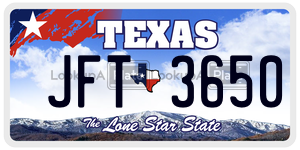 JFT3650 license plate in Texas