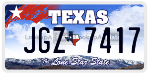 JGZ7417 license plate in Texas