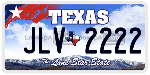 JLV2222 license plate in Texas
