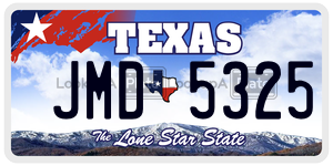 JMD5325 license plate in Texas