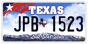 JPB1523 license plate in Texas