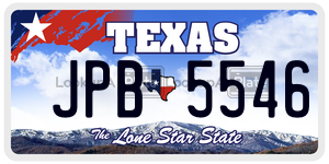 JPB5546 license plate in Texas