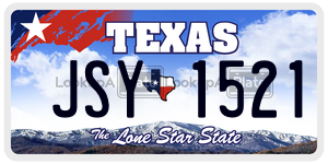 JSY1521 license plate in Texas