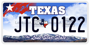 JTC0122 license plate in Texas