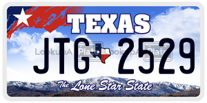 JTG2529 license plate in Texas