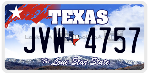 JVW4757 license plate in Texas