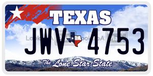 JWV4753 license plate in Texas
