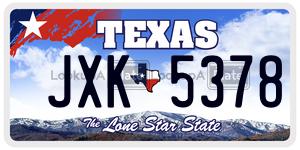 JXK5378 license plate in Texas