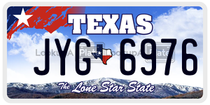 JYG6976 license plate in Texas