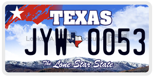 JYW0053 license plate in Texas