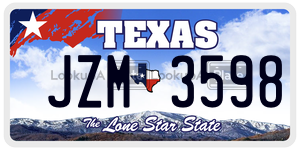 JZM3598 license plate in Texas