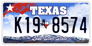 K198574 license plate in Texas