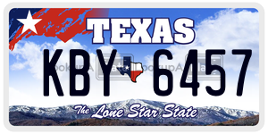 KBY6457 license plate in Texas