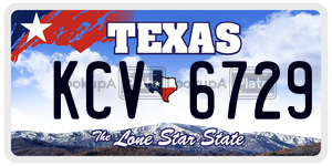 KCV6729 license plate in Texas