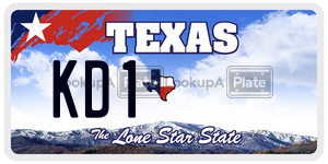 KD1  license plate in TX