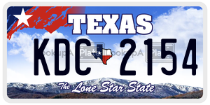 KDC2154 license plate in Texas