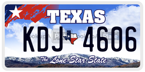 KDJ4606 license plate in Texas