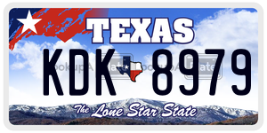 KDK8979 license plate in Texas