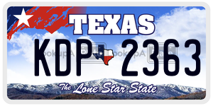 KDP2363 license plate in Texas