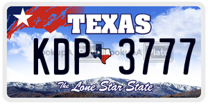 KDP3777 license plate in Texas