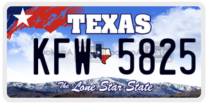 KFW5825 license plate in Texas