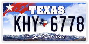 KHY6778 license plate in Texas
