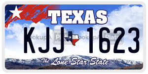 KJJ1623 license plate in Texas