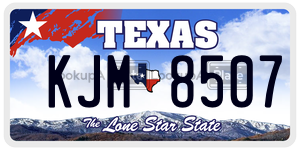 KJM8507 license plate in Texas