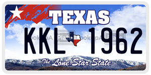 KKL1962 license plate in Texas