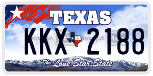 KKX2188 license plate in Texas