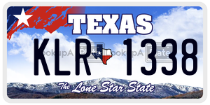 KLR1338 license plate in Texas