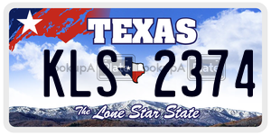 KLS2374 license plate in Texas