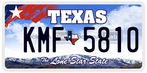 KMF5810 license plate in Texas
