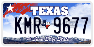 KMR9677 license plate in Texas